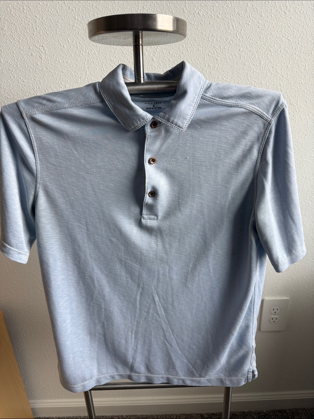Johnston & Murphy Light Blue Men’s Short Sleeve Polo